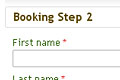 The second step of booking process, here system collects user information. Administrator are able to manage (create, edit, remove) this step fields.