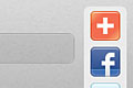 Vertical floating vertical panel with middle buttons