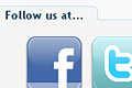 Large Facebook and Tweeter buttons