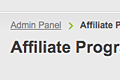 Affiliate Programm interface in Admin Panel