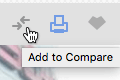 Add to compare icon on the listing details