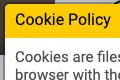 Cookie Policy Popup in left bottom corner