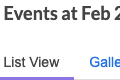 Certain date page with events displayed in List View