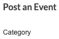 Post an Event page with customizable form by categories