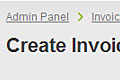 Create new invoice in admin panel