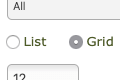 Admin panel widget, grid view listings mode