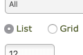 Admin panel widget, list view listings mode