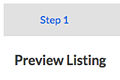 Listing preview step, top part