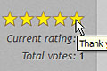 Rating stars bar after user ser rating