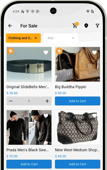 Shopping cart screen